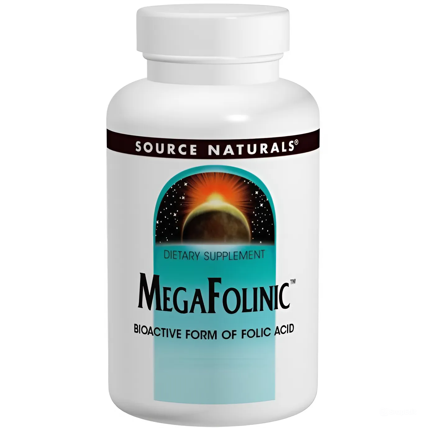 Біоактивна форма фолієвої кислоти Source Naturals MegaFolinic вітамін В9 800 мкг 60 таблеток - фото 1