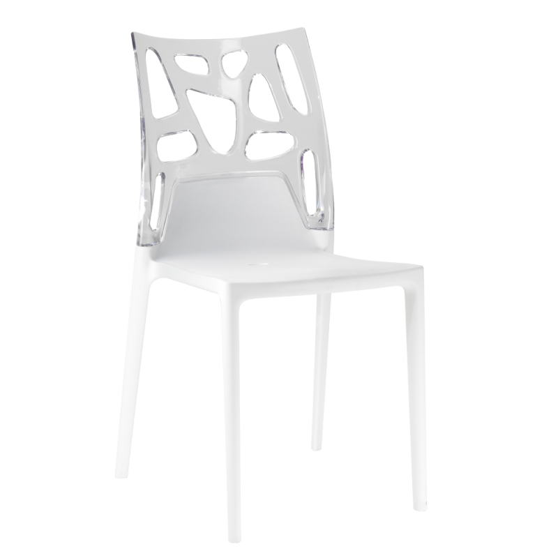Стілець Papatya Ego-Rock, біле сидіння, верх прозоро-чистий (388993) - фото 1