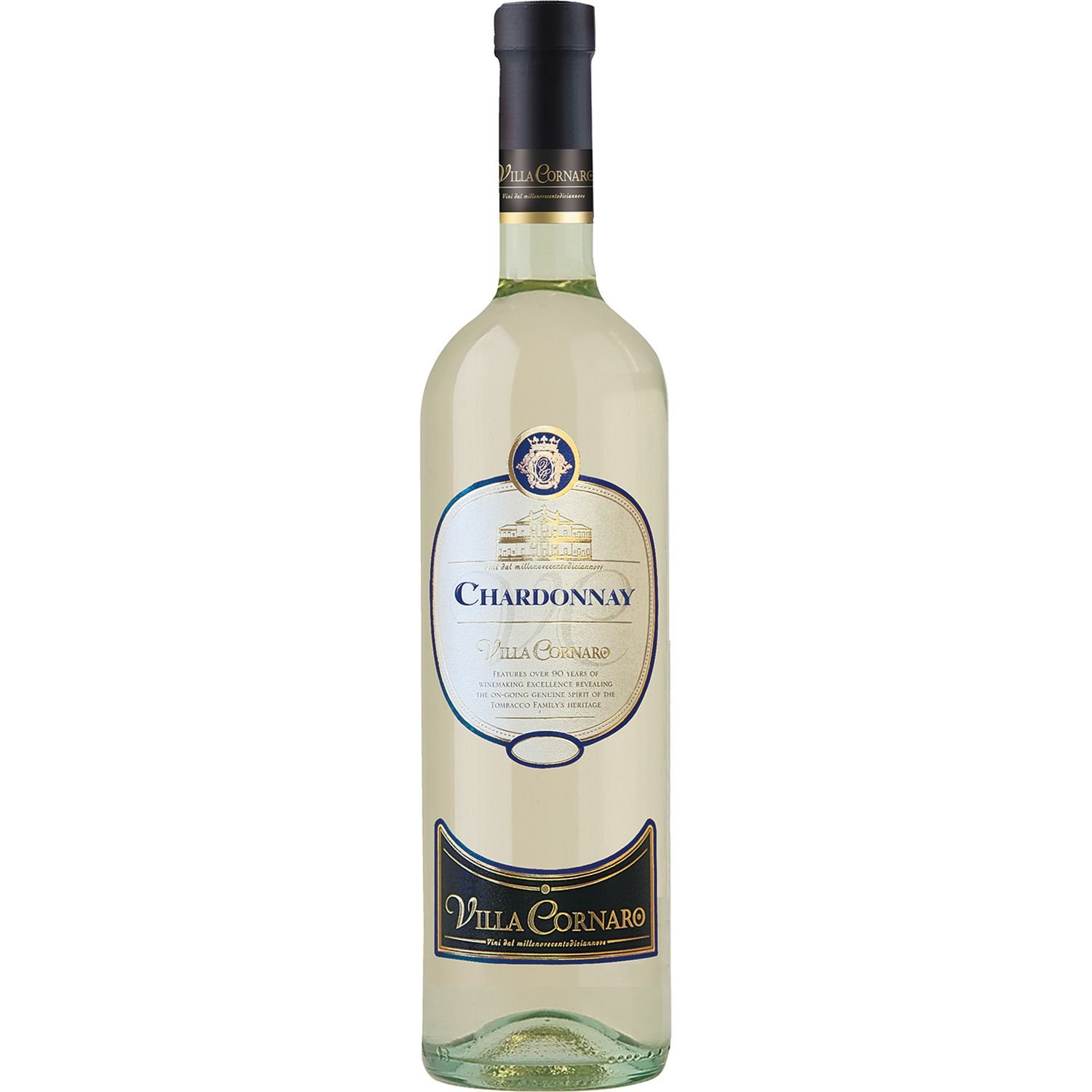 Вино Villa Cornaro Chardonnay Varietale, біле, сухе, 0,75 л - фото 1