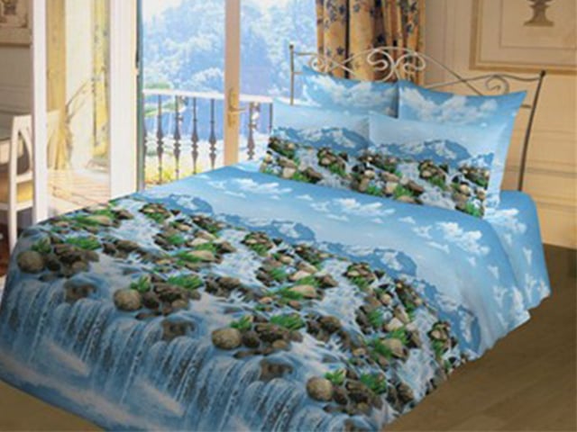 Комплект постельного белья Ecotton Премиум Водопады, бязь, двуспальный, 210х175 см (22794) - фото 1