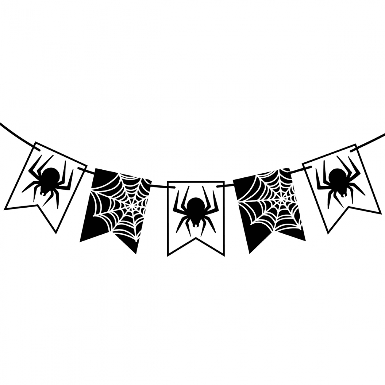 Гирлянда бумажная Yes! Fun Halloween Spider Флажки, 3 м (973628 - фото 1