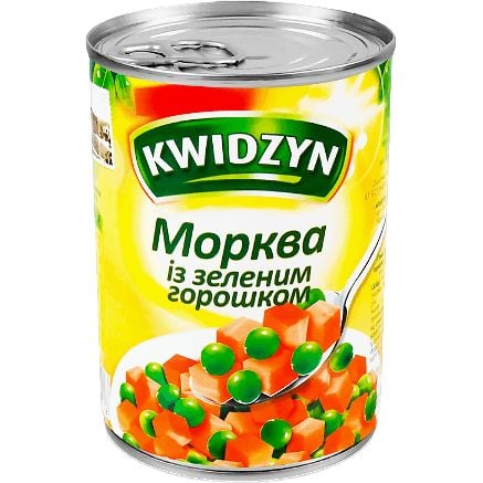 Суміш овочева Kwidzyn Морква та зелений горошок 400 г (921223) - фото 1