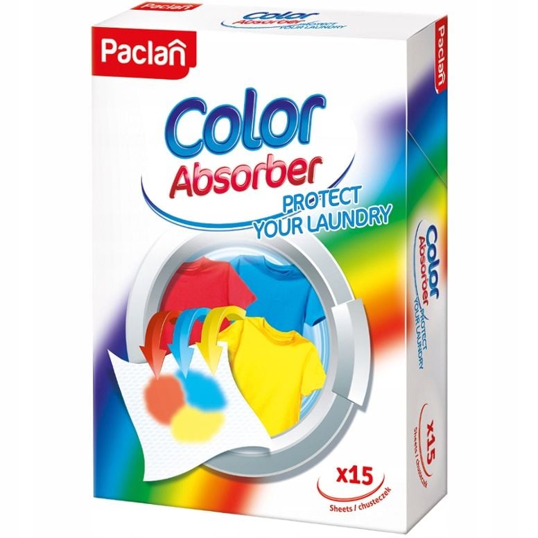 Салфетки Рaclan Color Absorber для предотвращения покраски белья во время стирки, 15 шт. (5900942137510) - фото 1