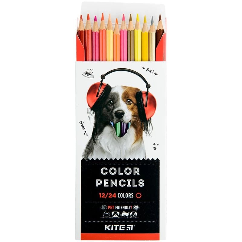 Цветные двусторонние карандаши Kite Dogs 12 шт. (K22-054-1) - фото 2
