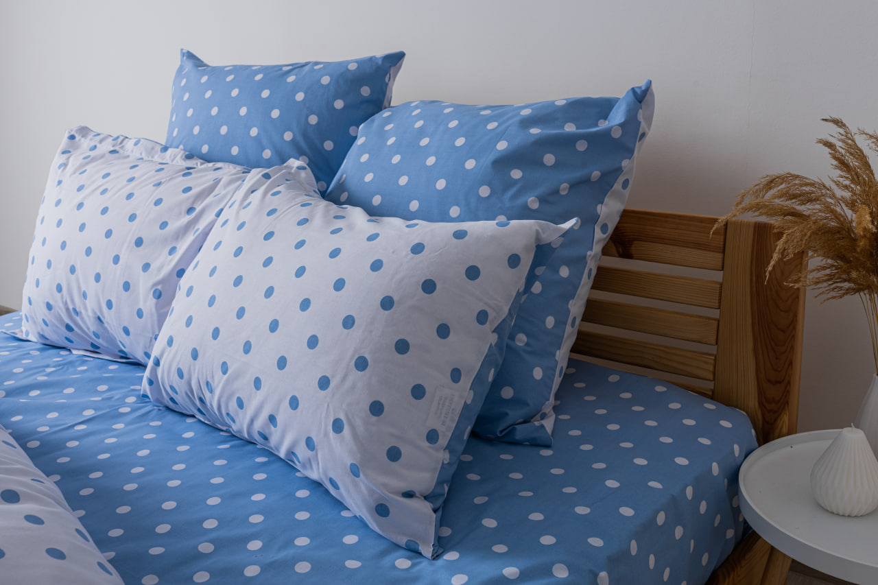 Комплект постельного белья ТЕП Happy Sleep Light Blue Dots семейный голубой с белым (2-03797_25073) - фото 3