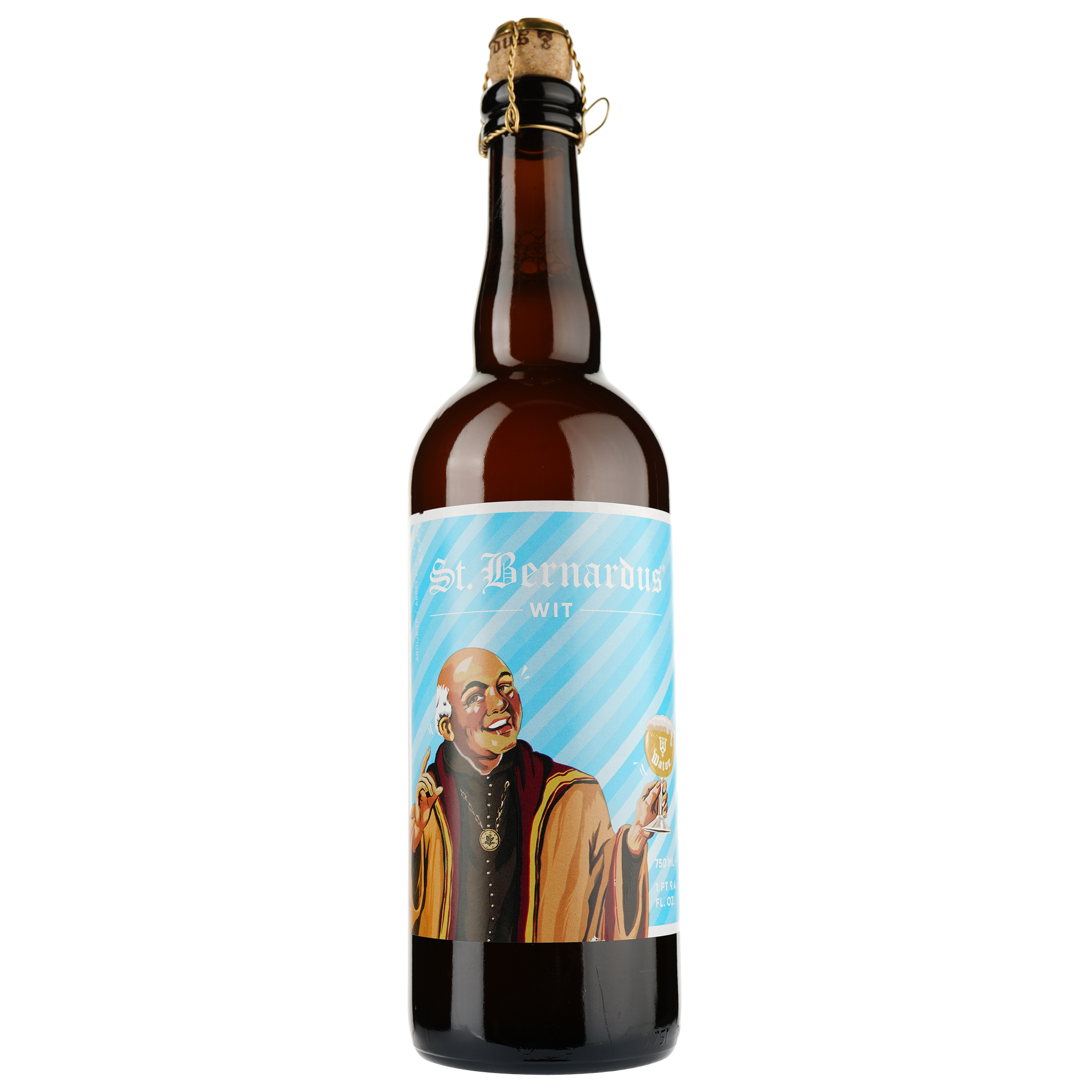 Пиво St. Bernardus Witbier, светлое, нефильтрованное, 5,5%, 0,75 л - фото 1