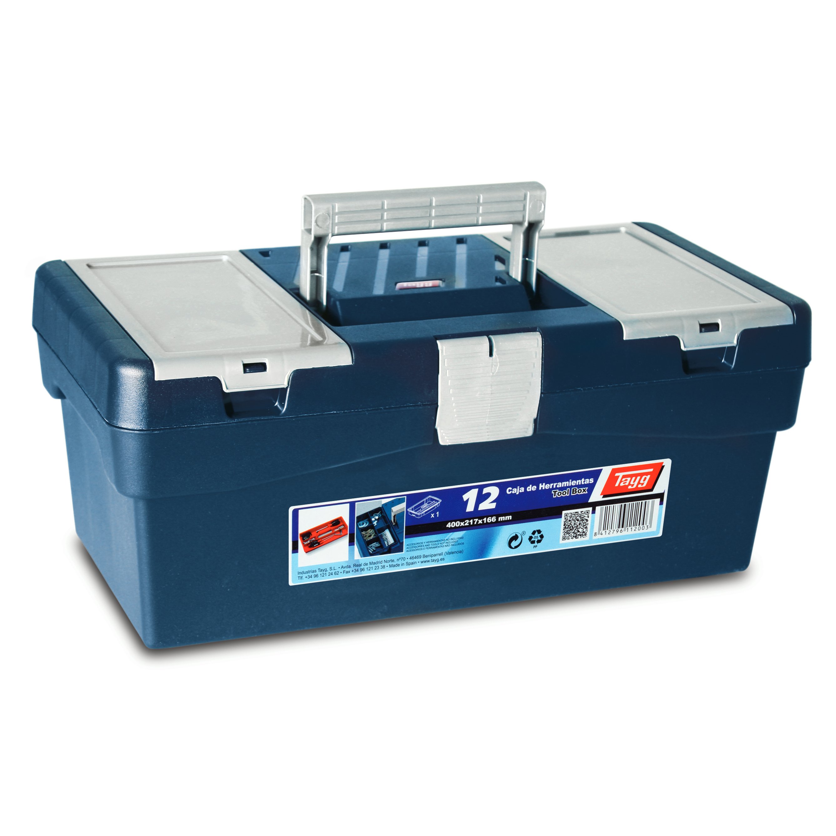 Ящик пластиковий для інструментів Tayg Box 12 Caja htas, 40х21,7х16,6 см, синій (112003) - фото 1