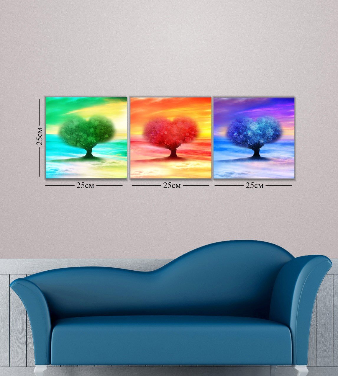 Модульна картина на полотні Art-Life, 3 частини, різнобарв'я (2C-3-3p) - фото 1