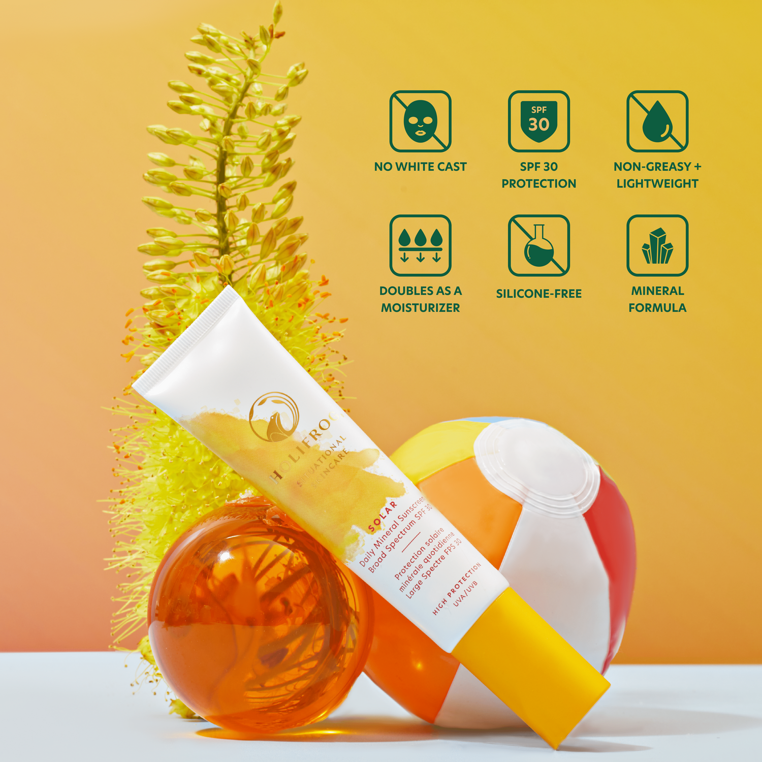 Крем мінеральний сонцезахисний HoliFrog Solar Daily Mineral Sunscreen Broad Spectrum SPF 30, 60 мл - фото 4