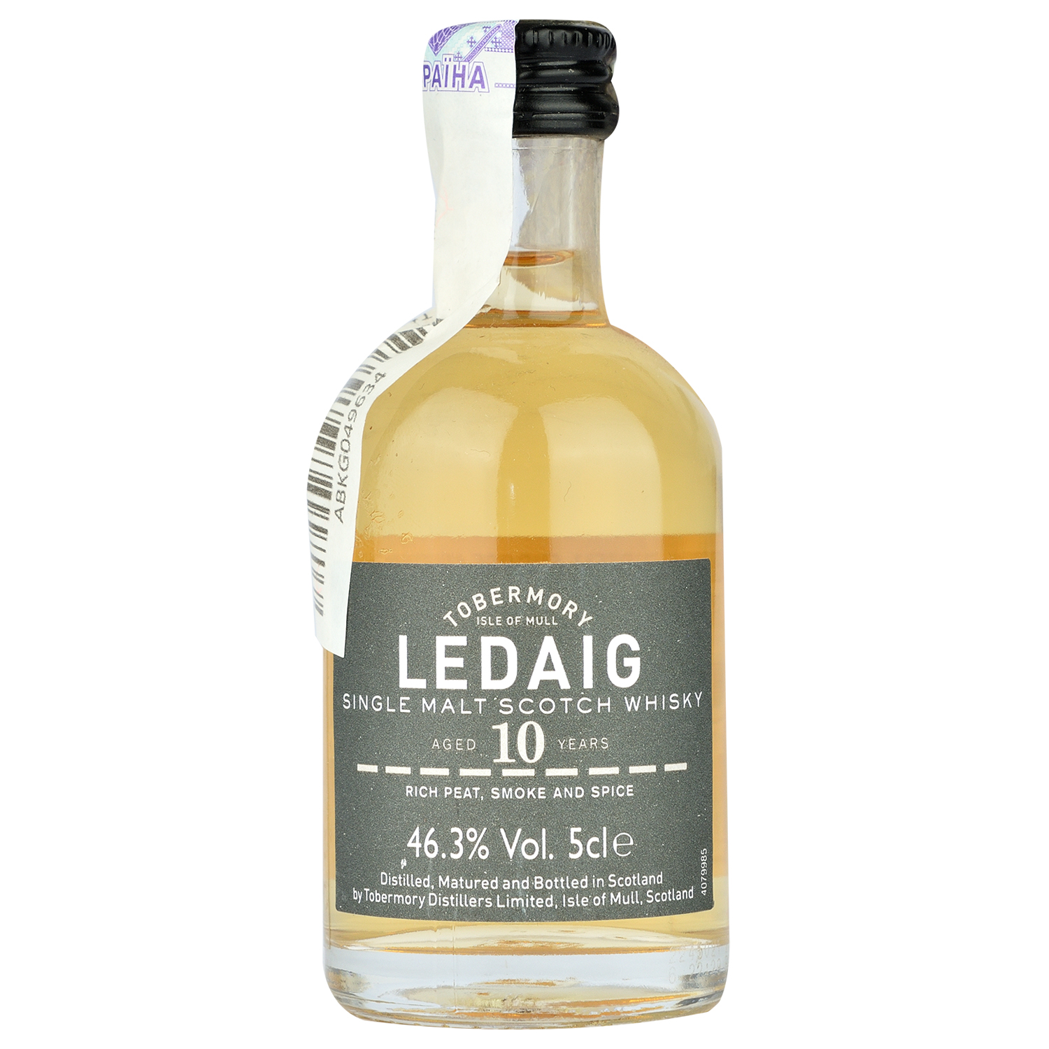 Виски Ledaig Single Malt Scotch Whisky 10 yo, 46,3%, 0,05 л - фото 1