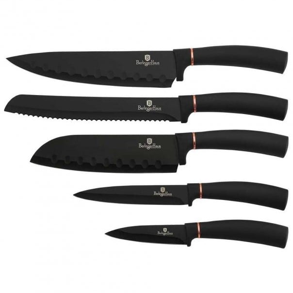 Набір ножів Berlinger Haus Black Rose Line, 6 предметів, чорний (BH 2336) - фото 1