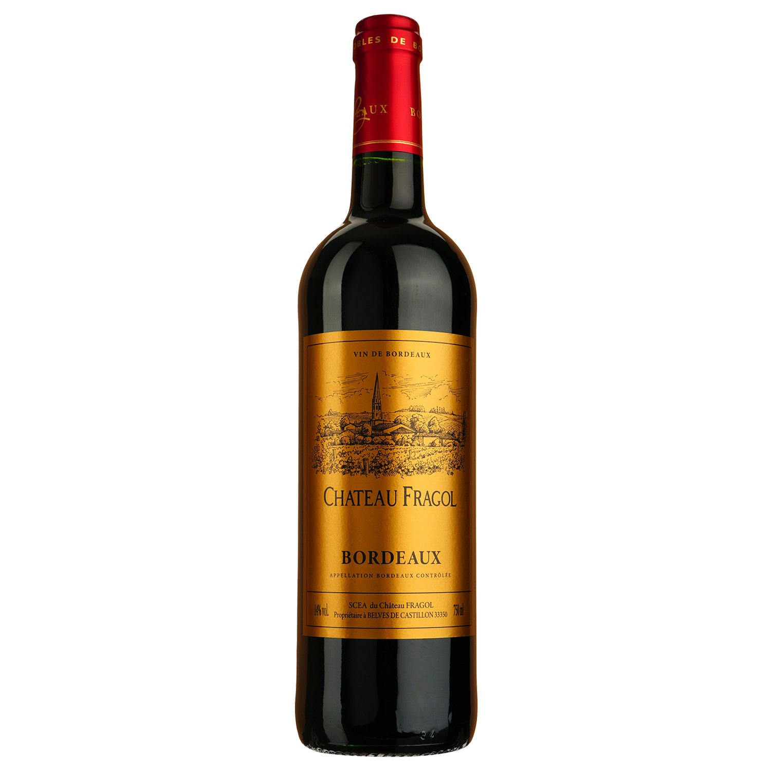 Вино Chateau Fragol Aop Bordeaux, красное, сухое, 0,75 л - фото 1