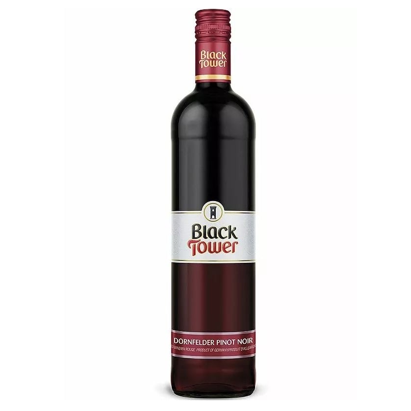 Вино Reh Kendermann Black Tower Dornfelder Pinot Noir, красное полусухое, 12%, 0,75 л (8000015426306) - фото 1