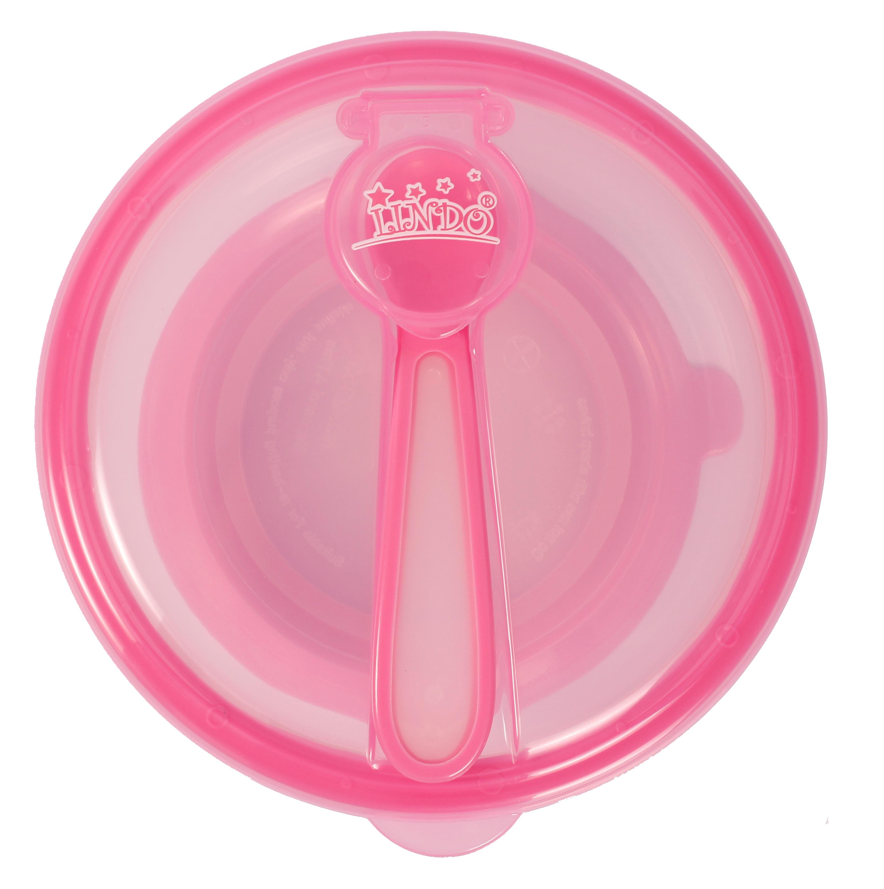 Тарелка на присоске Lindo, с ложкой, 400 мл, розовый (PK 037 рож) - фото 2