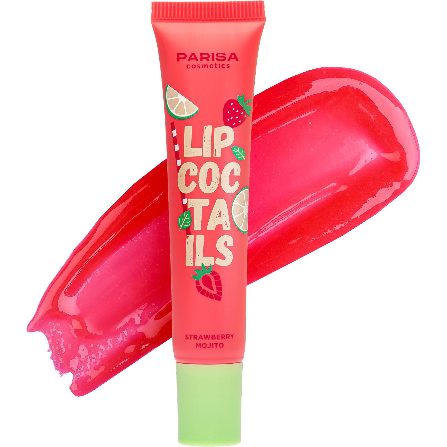 SOS-бальзам для губ Parisa Lip Cocktails LC-04 тон 01 (Strawberry Mojito) 16 мл - фото 2