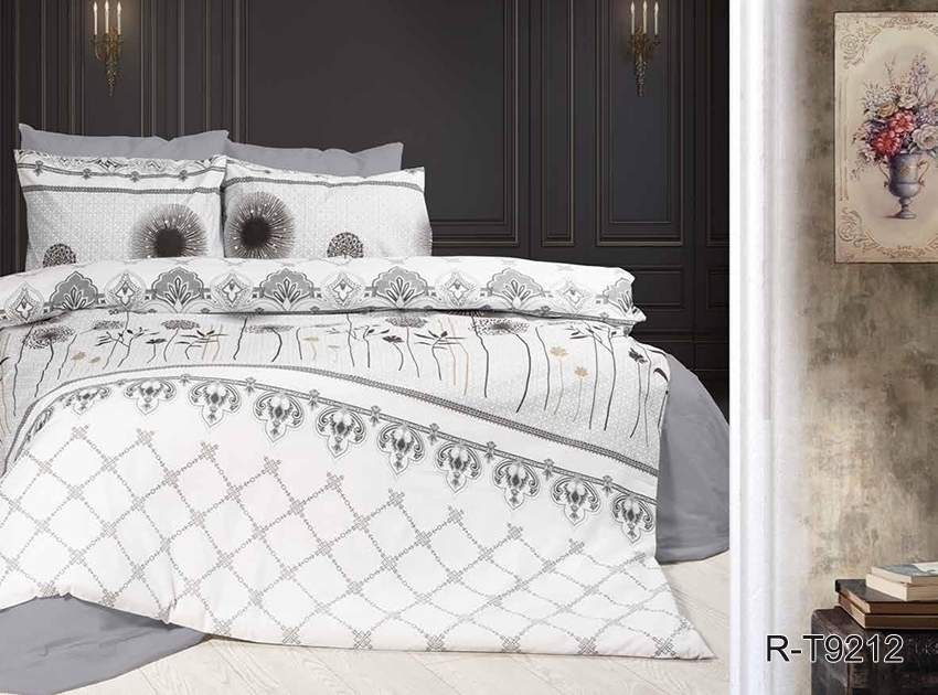 Комплект постельного белья TAG Tekstil с компаньоном Евро 000210877 (R-T9212) - фото 4