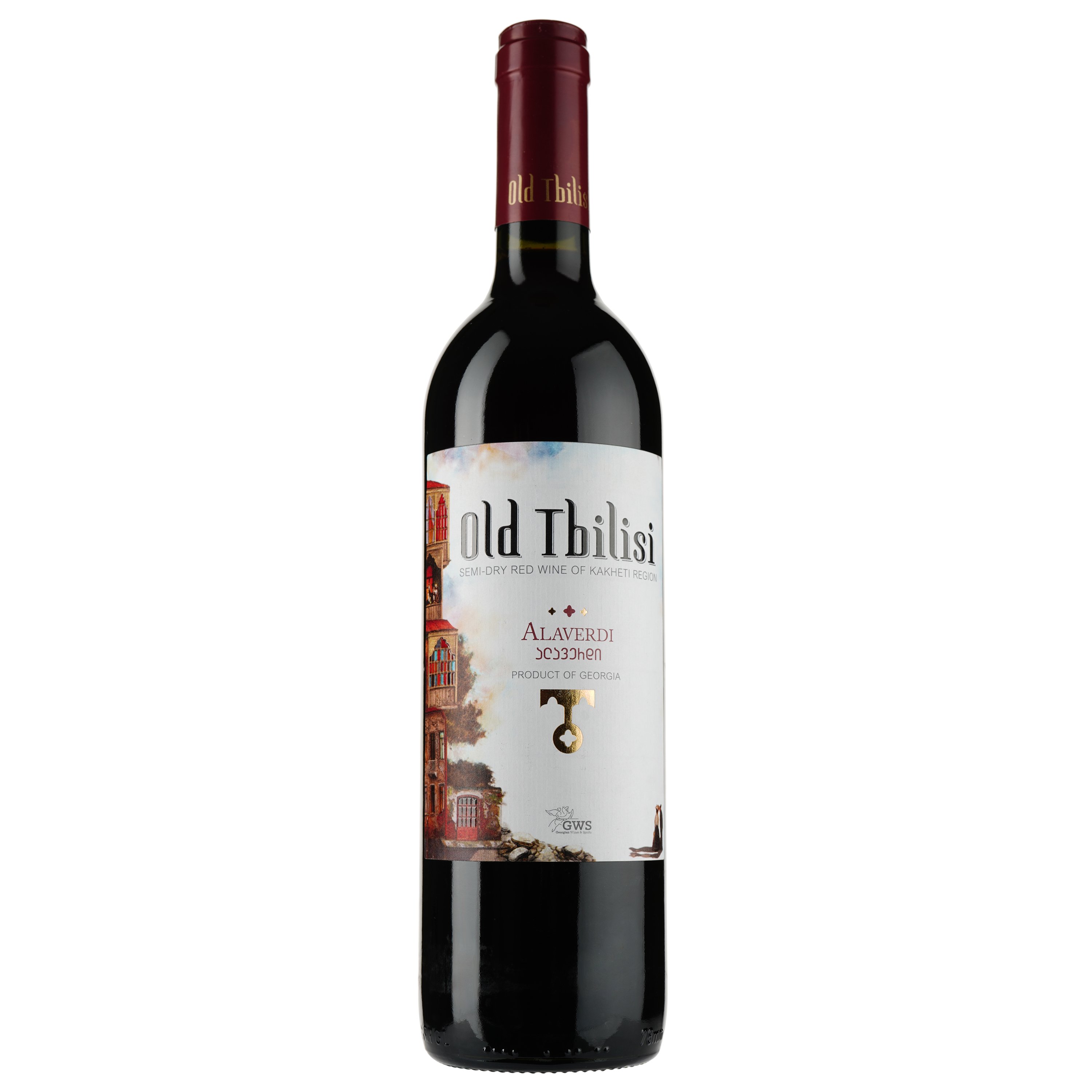 Вино Old Tbilisi Алаверди, червоне, напівсухе, 12.5 - 13%, 0.75 л - фото 1