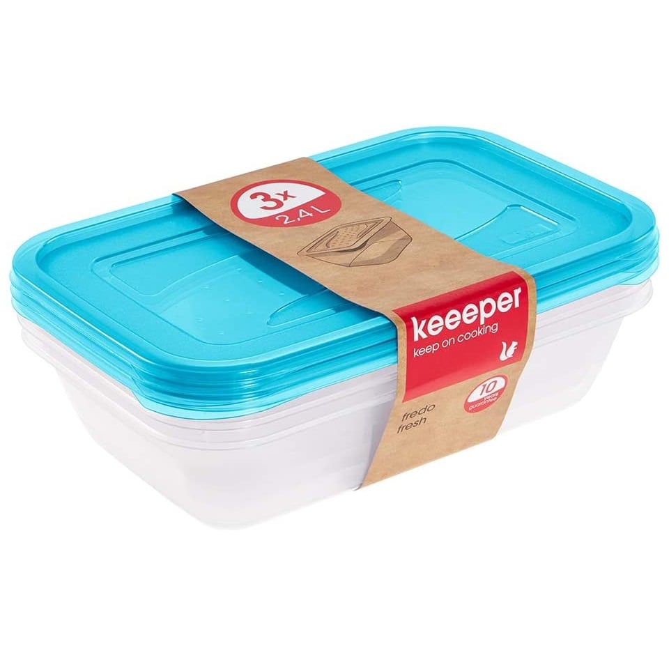 Комплект ємностей для СВЧ Keeeper Fredo Fresh, 2,4 л, блакитний, 3 шт. (3002) - фото 1