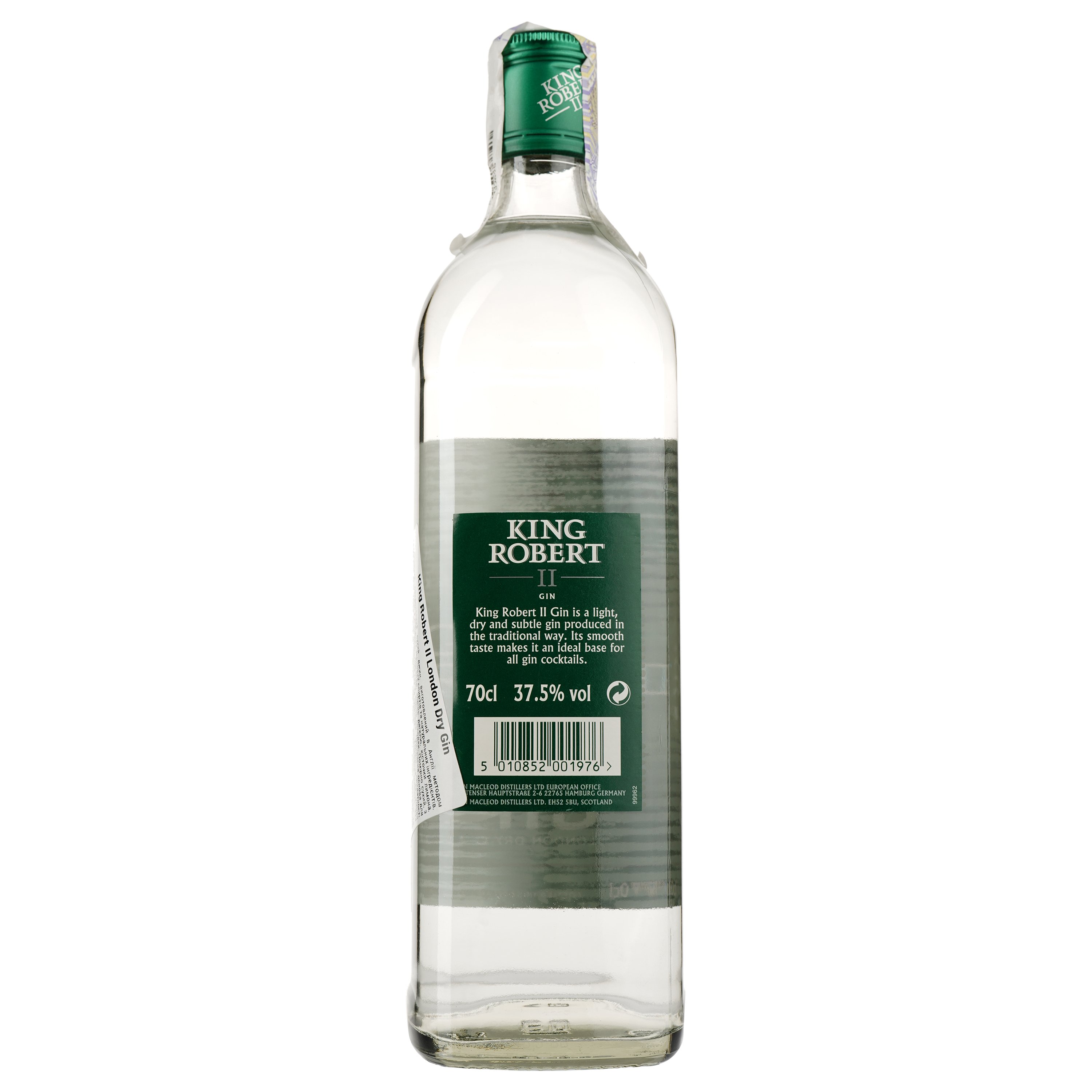 Джин King Robert II London Dry Gin, 37,5 %, 0,7 л - фото 2