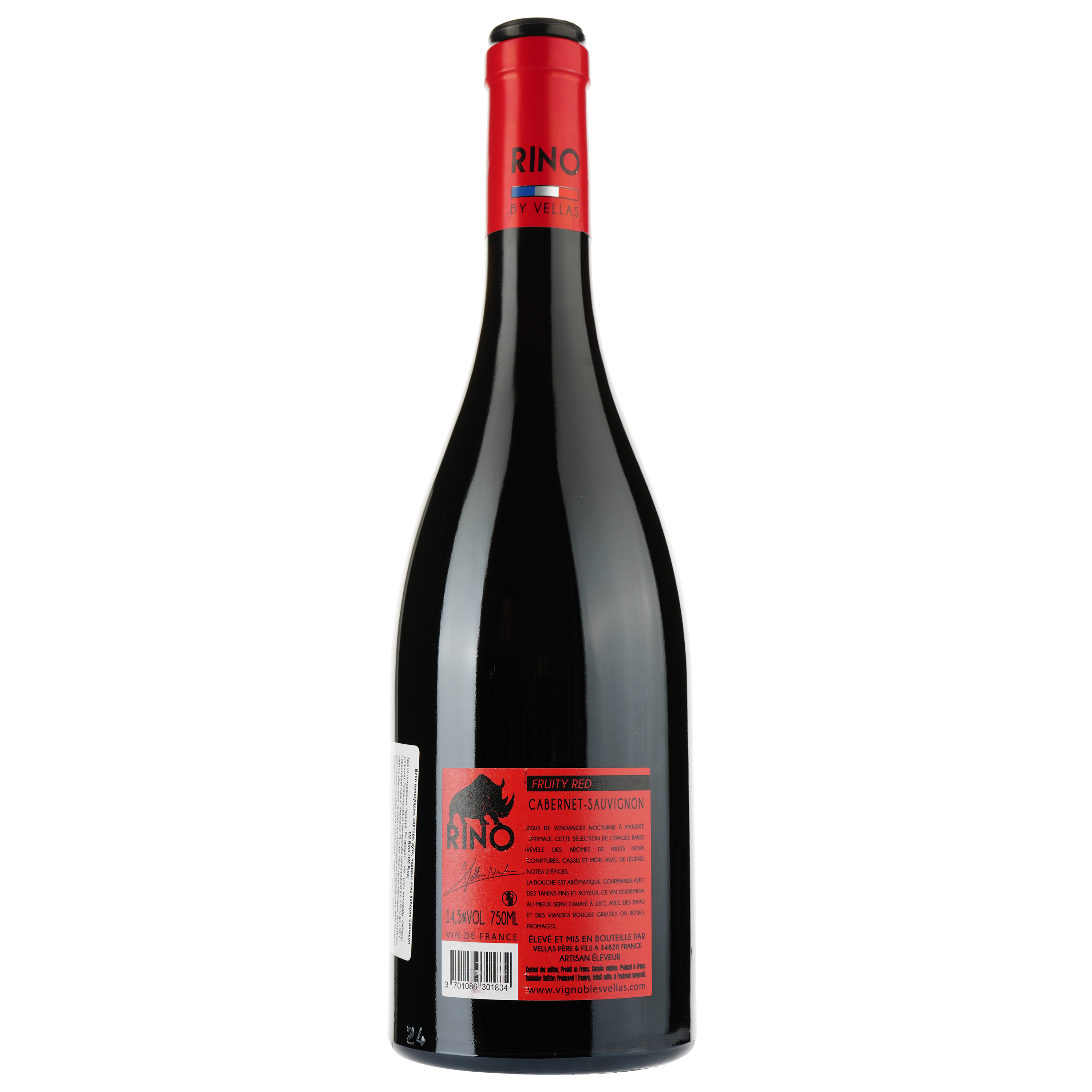 Вино Rino Cabernet Sauvignon 2019 Vin d'Espagne, красное, сухое, 0.75 л - фото 2