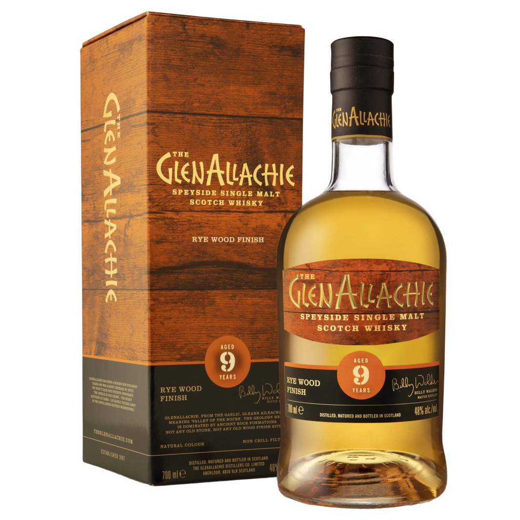 Виски GlenAllachie 9 yo Rye Cask Finish Single Malt Scotch Whisky, 48%, 0,7 л (52622) - фото 1