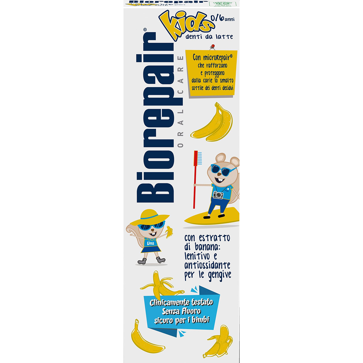 Детская зубная паста Biorepair Веселый мышонок Банан 50 мл - фото 1