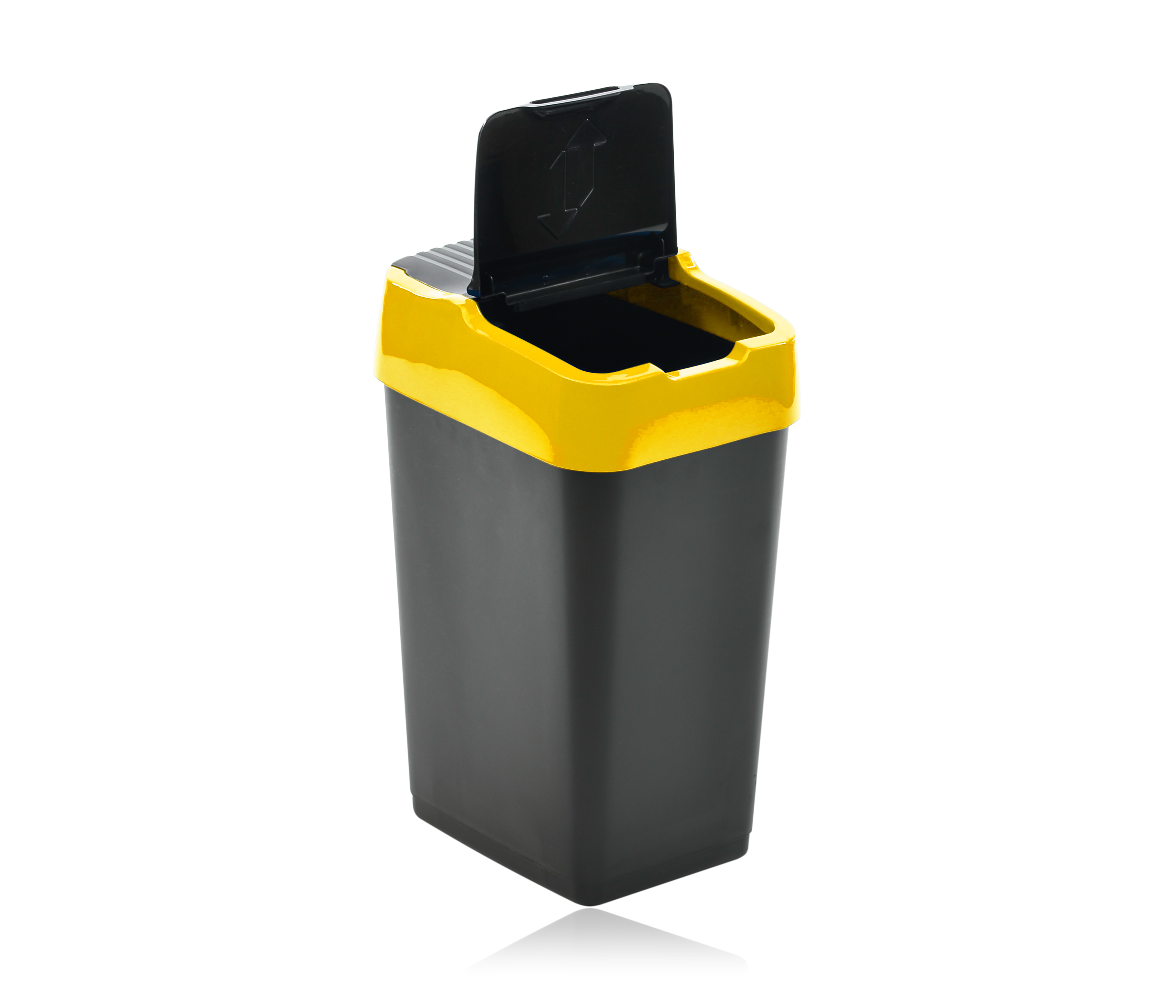 Ведро для мусора с крышкой Heidrun Refuse, 60 л, черный с желтым (1345) - фото 3