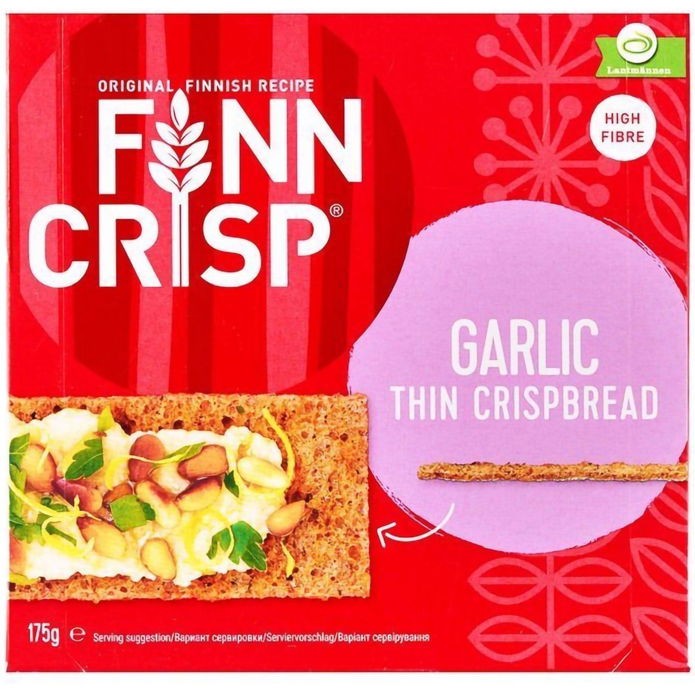 Хлебцы ржаные Finn Crisp с чесноком 175 г (702055) - фото 1