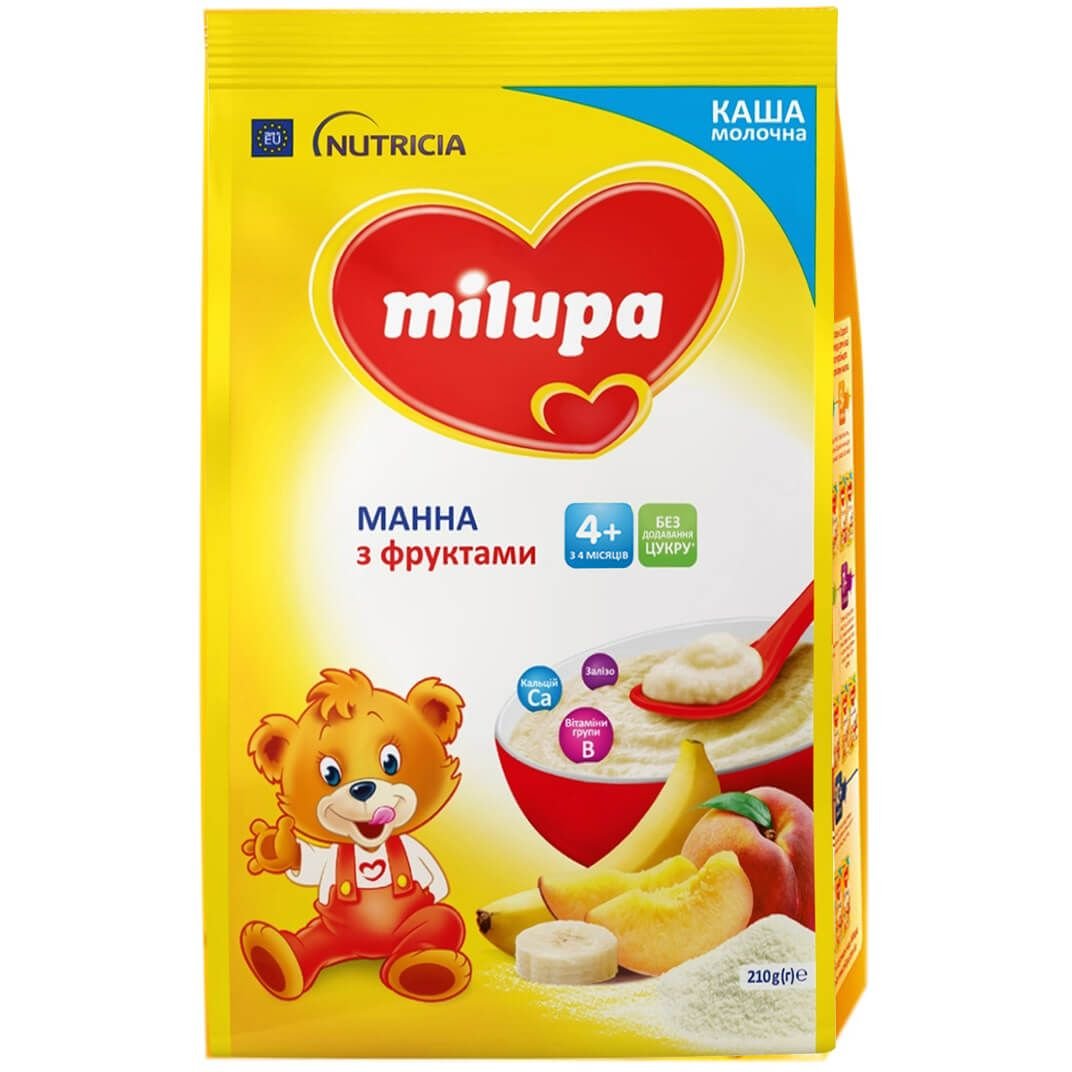 Молочна каша Milupa Манна з фруктами 210 г - фото 1