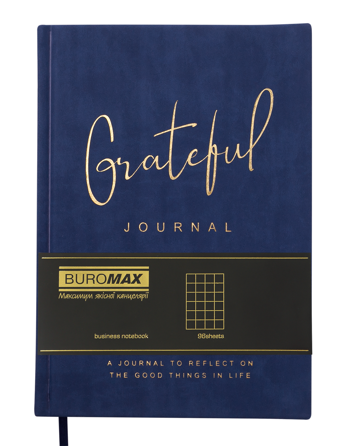 Блокнот деловой Buromax Grateful А5 96 л. в клеточку обложка искусственная кожа синий (BM.295119-02) - фото 2