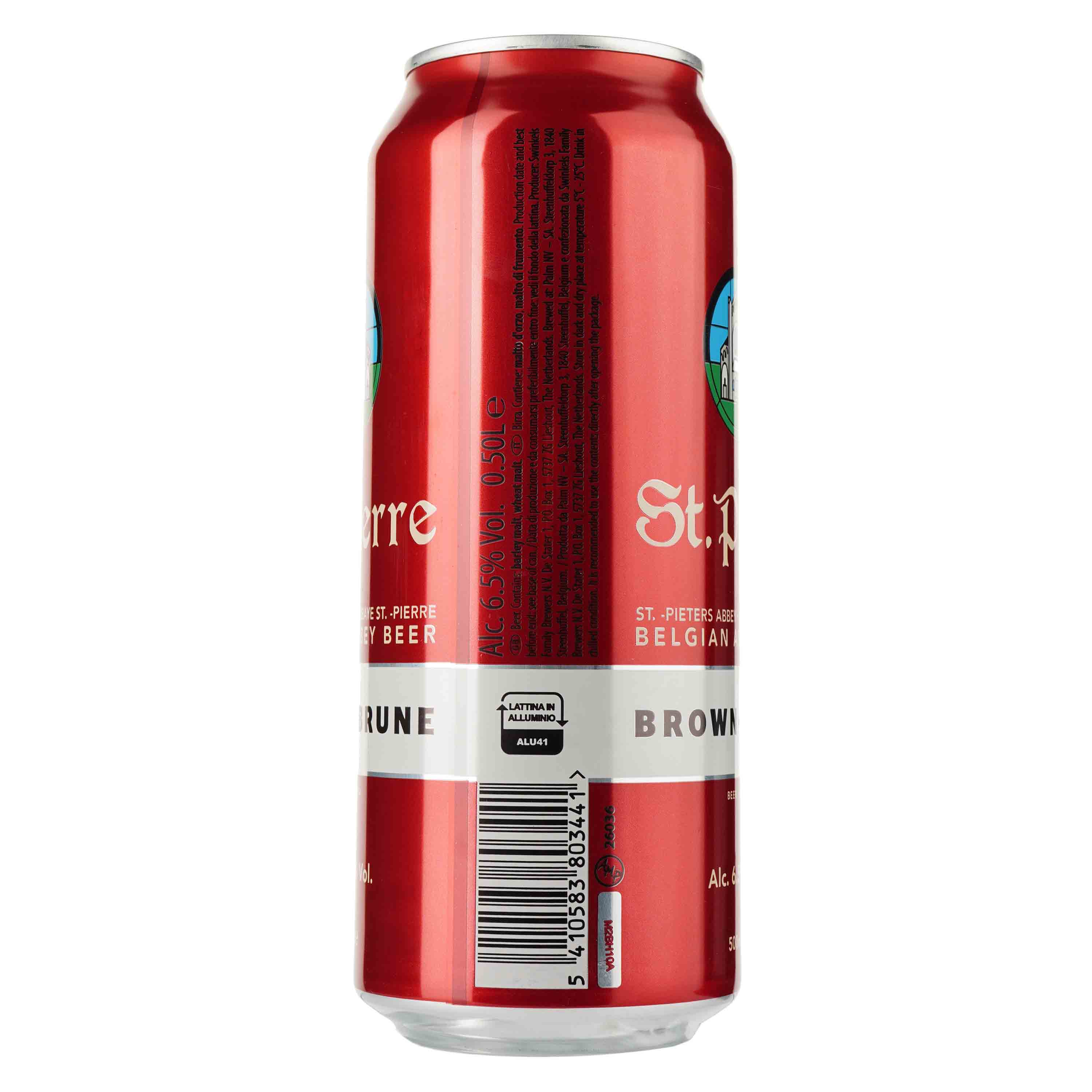 Пиво St.Pierre Brune, темное, ж/б, 6,5%, 0,5 л - фото 2