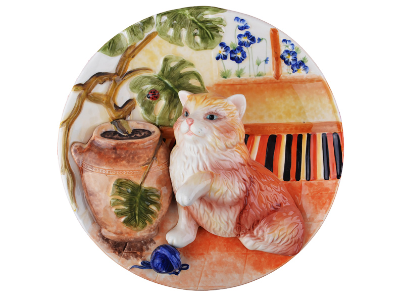 Декоративная тарелка Lefard Кошка и ваза (59-120) - фото 1