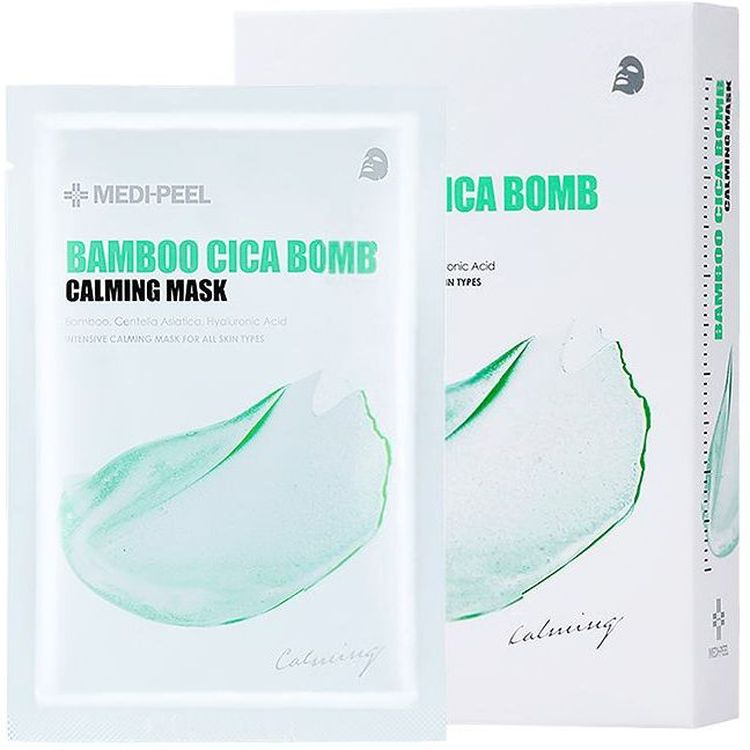 Заспокійлива тканинна маска Medi-Peel Bamboo Cica Bomb Calming Mask, 250 мл (10 шт. по 25 мл) - фото 1