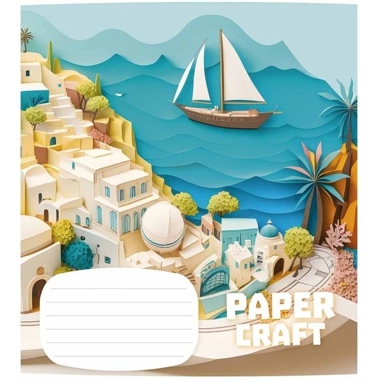 Тетрадь ученическая Paper craft Школярик 012-3354C-3 в косую линию 12 листов - фото 1