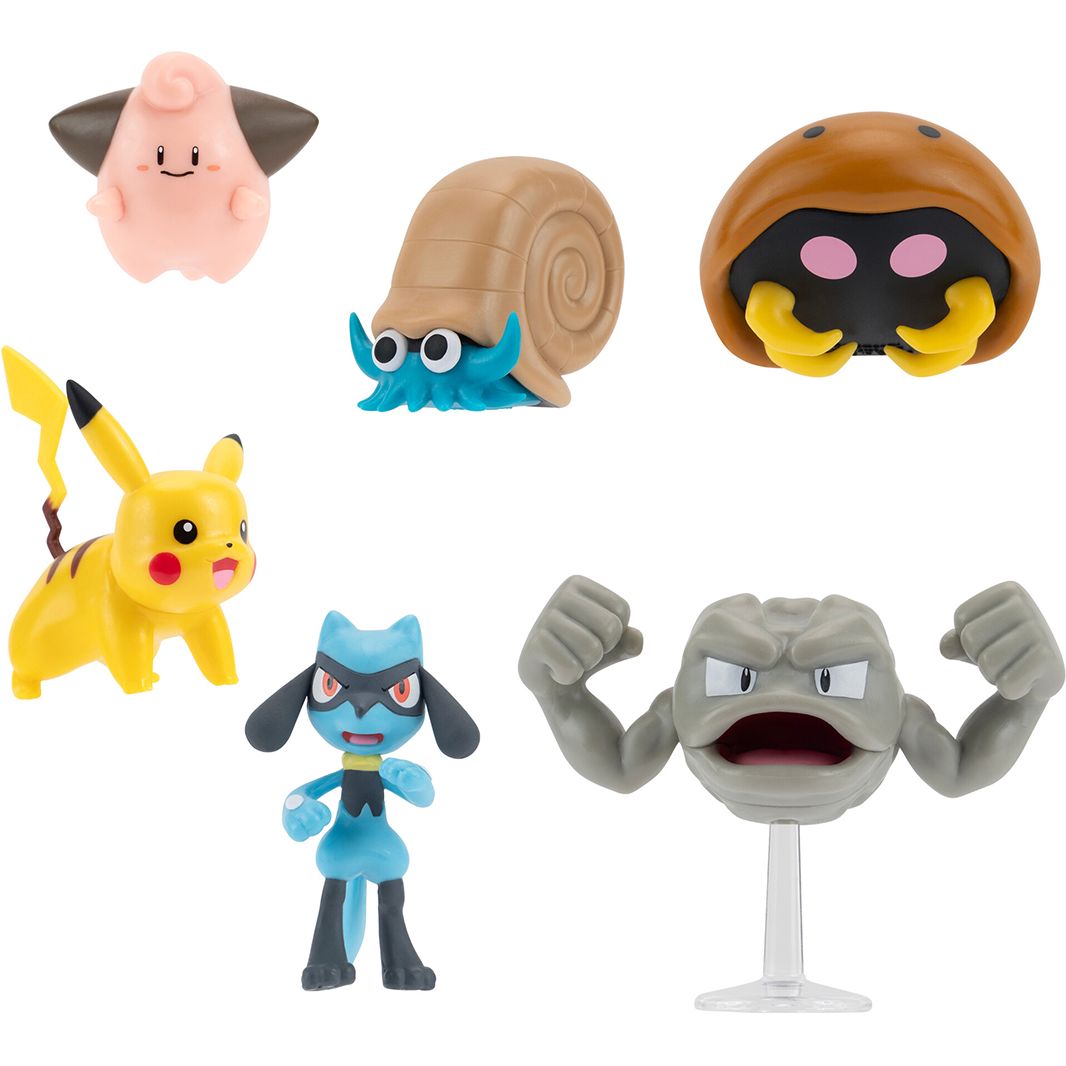 Набір ігрових фігурок Pokemon W7 Пікачу, Клеффа, Ріолу, Геодуд, Оманайт, Кабуто - фото 3