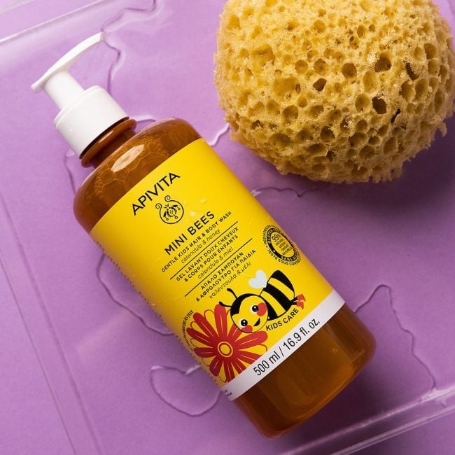 Дитячий засіб для миття волосся та тіла Apivita Mini Bees з календулою та медом, 500 мл - фото 2