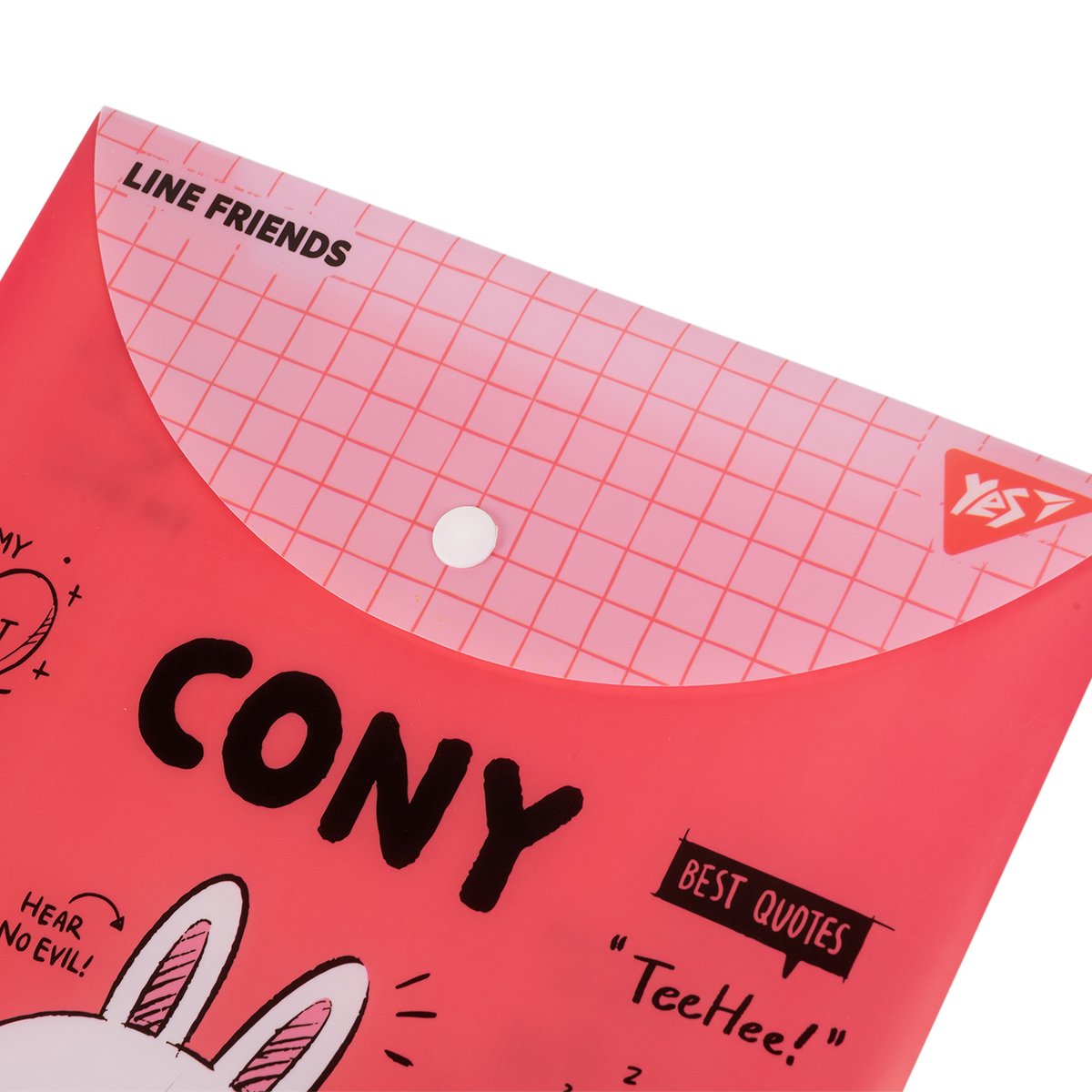 Папка-конверт Yes Line Friends Cony, A4, з кнопкою (492077) - фото 2
