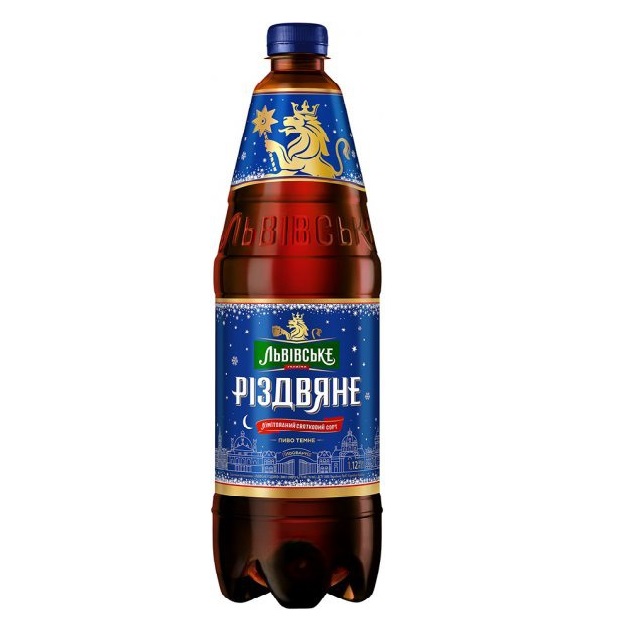 Пиво Львівське Рождественское, темное, фильтрованное, 4,2%, 1,12 л (915736) - фото 1