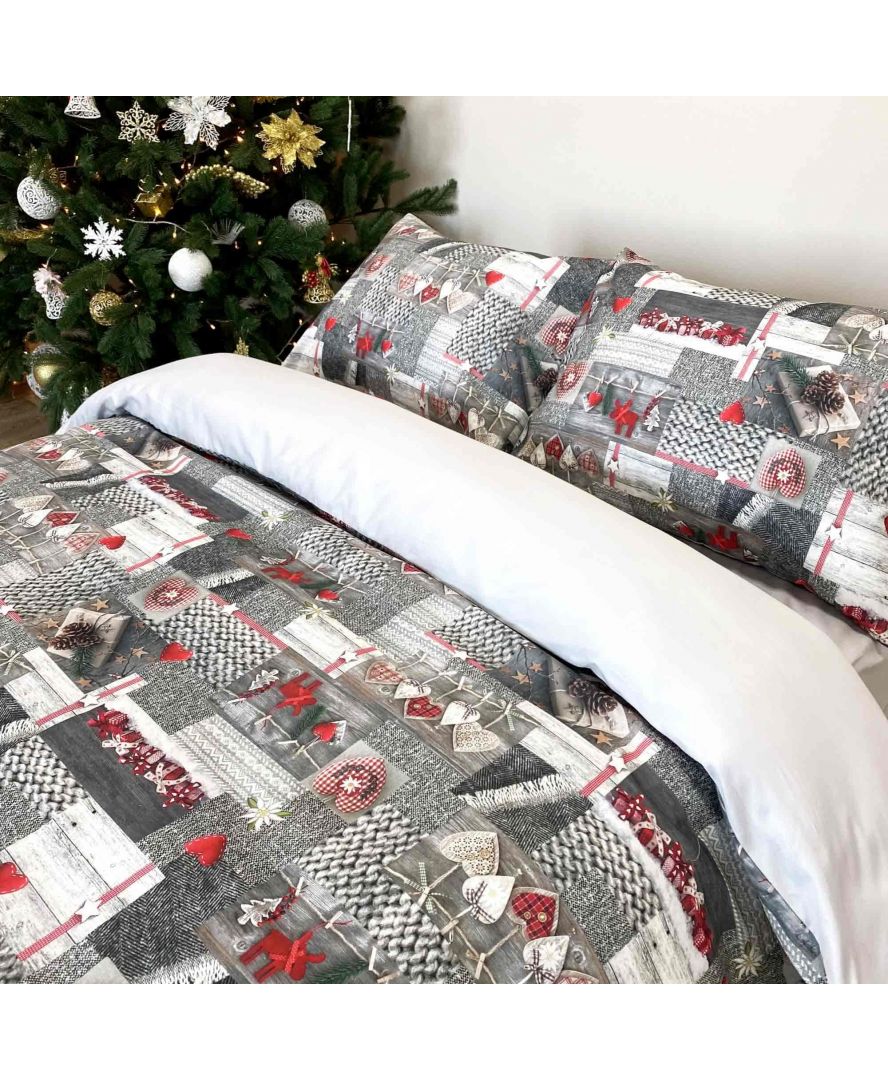 Комплект постельного белья Прованс Digitale Red, сатин, 215х200, серый с красным (15764) - фото 2
