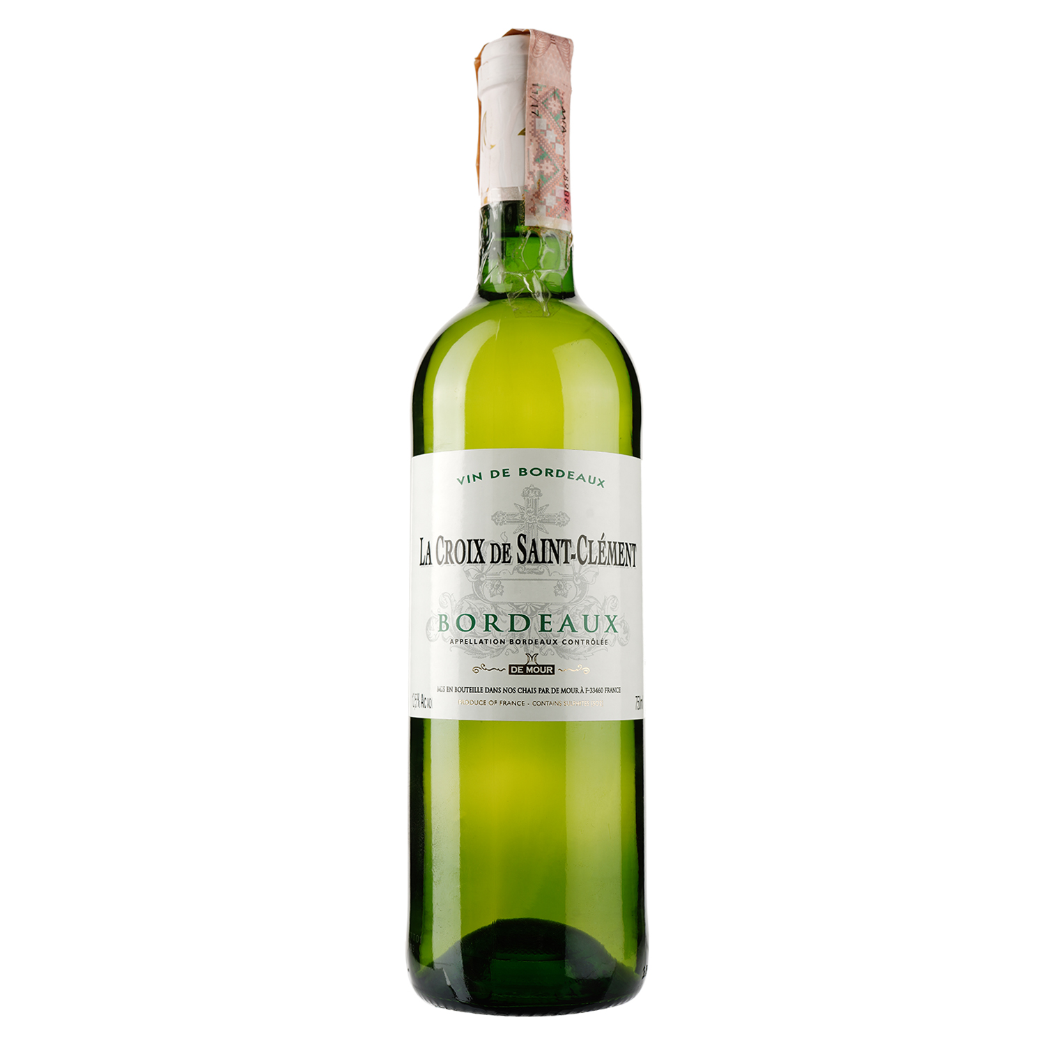 Вино De Mour La Croix de Staint Clement Bordeaux Blanc, біле, сухе, 12,5%, 0,75 л (DLR12580) - фото 1