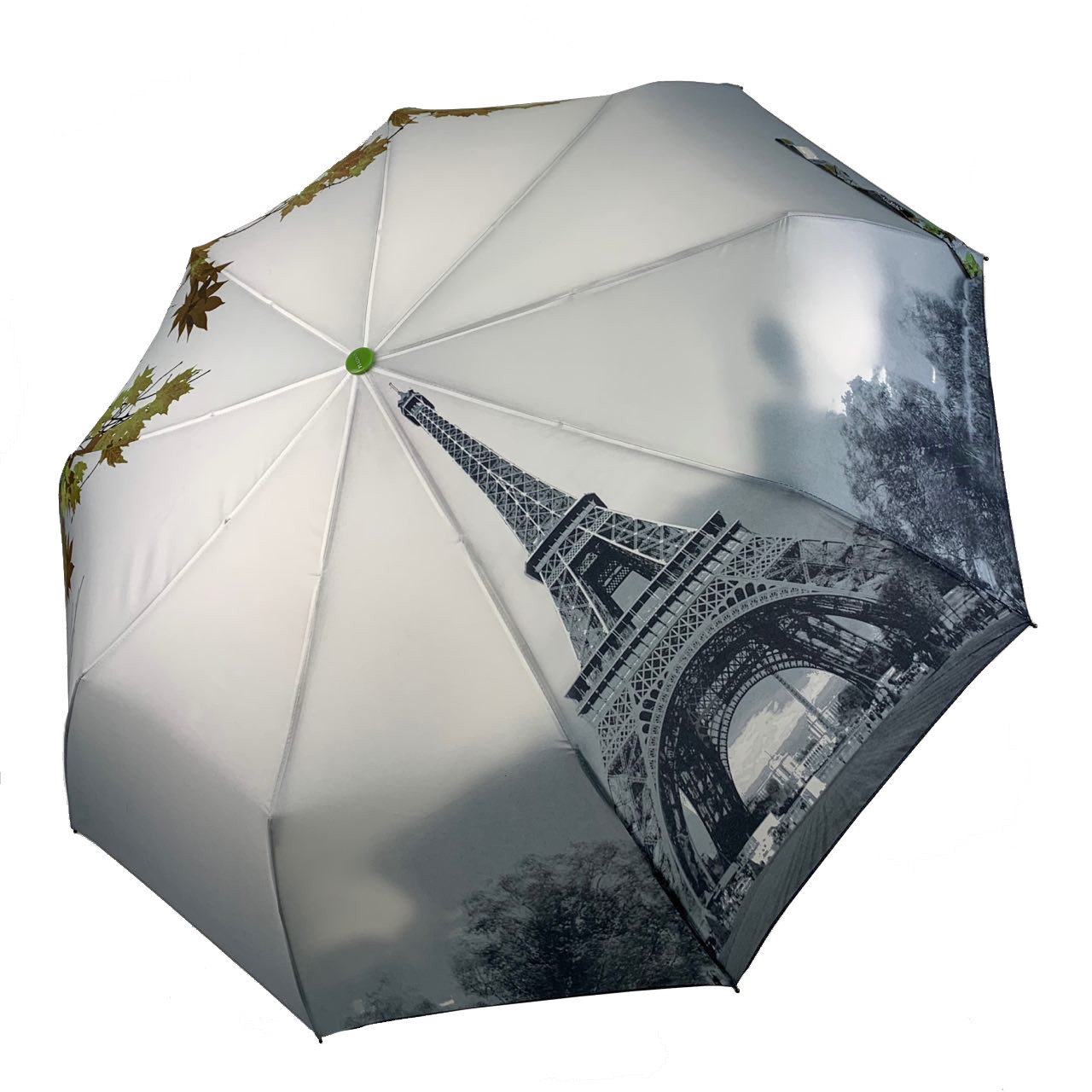 Женский складной зонтик полуавтомат The Best 98 см зеленый - фото 2