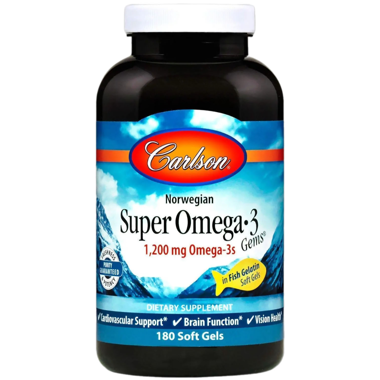 Супер Омега-3 Carlson Super Omega-3 норвезька 180 капсул - фото 1