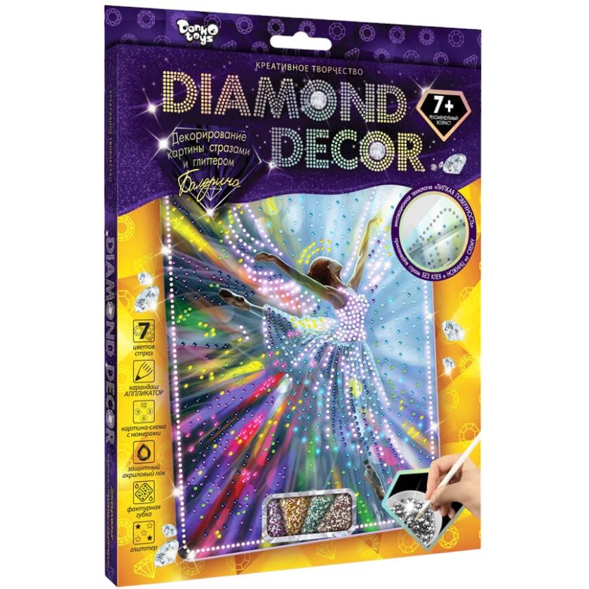 Набір креативної творчості Danko Toys Балерина DD-01-02 Diamond Decor - фото 1