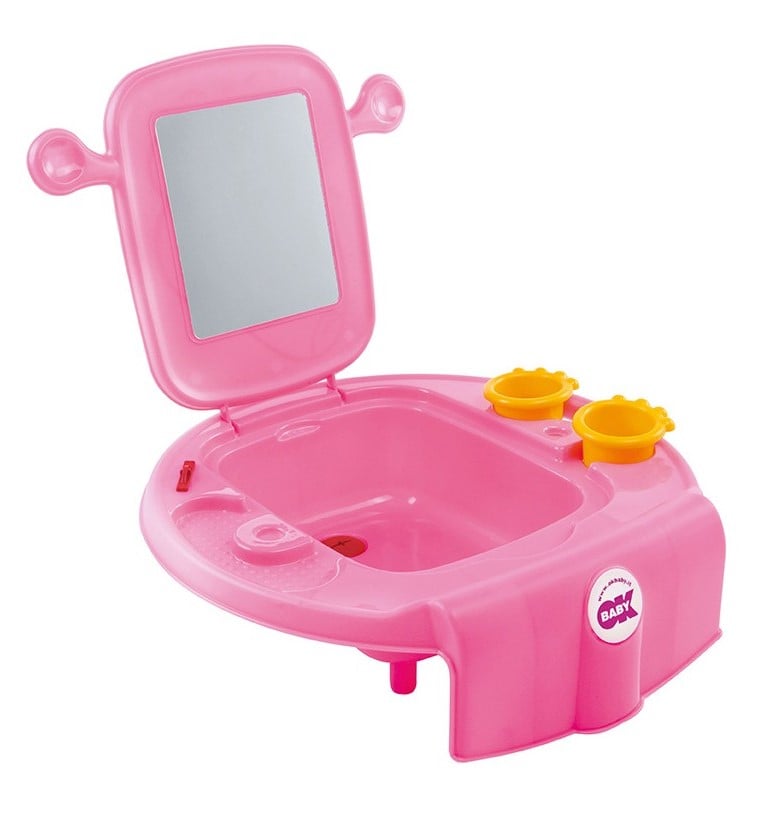 Умивальник із безпечним дзеркалом OK Baby Space, рожевий (38199900/66) - фото 1