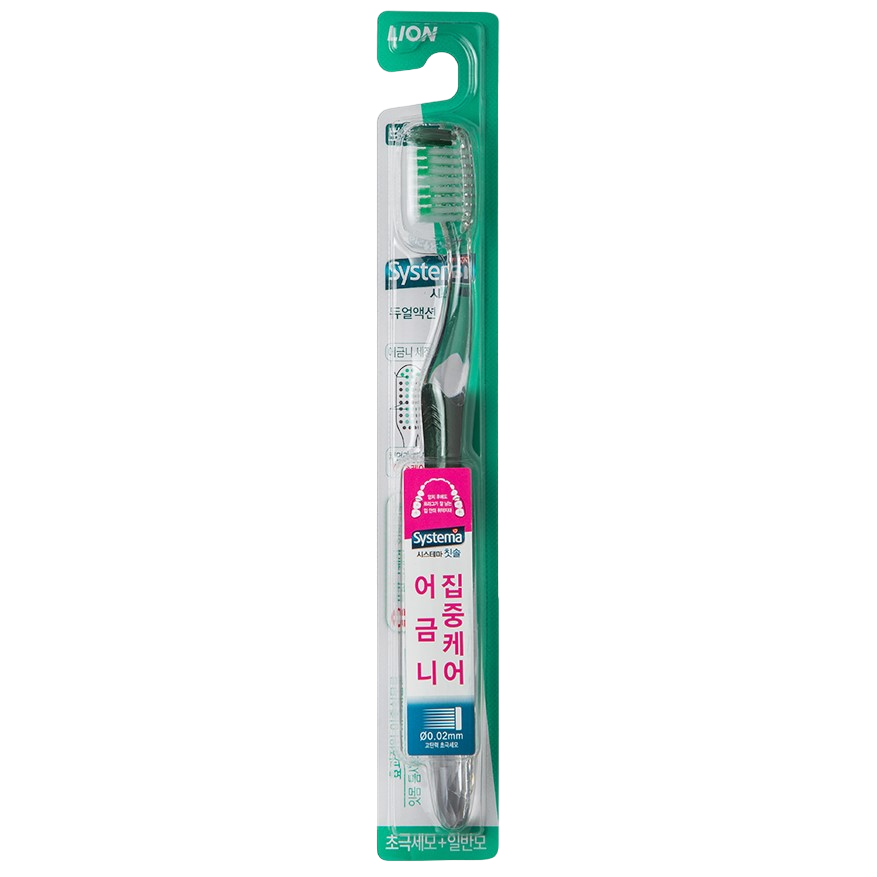Зубна щітка для глибокої очистки Lion Systema Standard, м'якої жорсткості, зелений, 1 шт. - фото 1