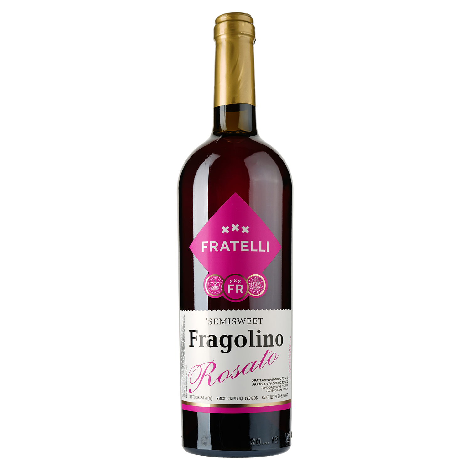Вино Fratelli Fragolino Rosato, рожеве, напівсолодке, 0,75 л - фото 1