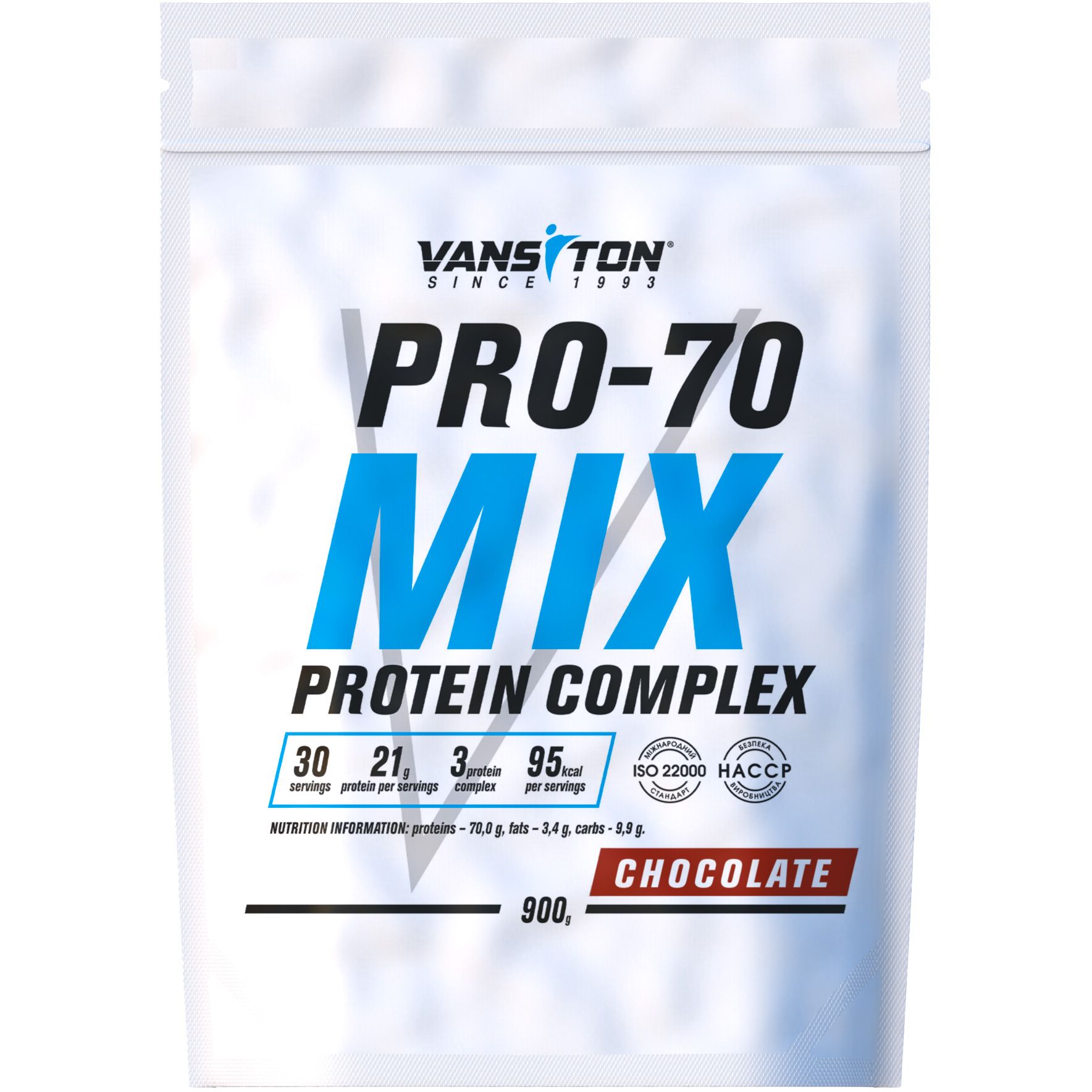 Протеин Vansiton Pro-70 Chocolate 900 г - фото 1
