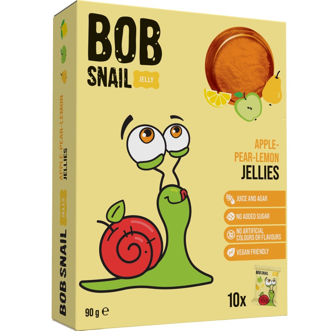 Фруктовый мармелад Bob Snail Яблоко-Груша-Лимон 90 г (10 шт. х 9 г) - фото 1