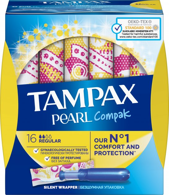 Тампоны Tampax Compak Pearl Regular, с апликатором,,16 шт. - фото 2