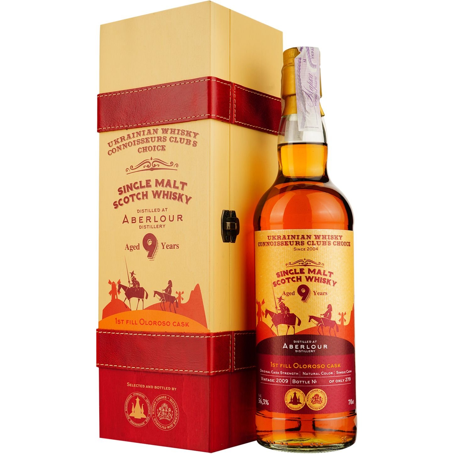 Віскі Aberlour 9 Years Old 1st Fill Oloroso Single Malt Scotch Whisky, у подарунковій упаковці, 56,3%, 0,7 л - фото 1